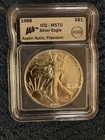 1988 American Silver Eagle ICG Certified MS70 Signed Austin Hutto 1 Oz Silver