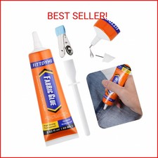 FITTDYHE Fabric Glue Permanent, 60 ML Washable Clear Clothing Glue, Super Fabric