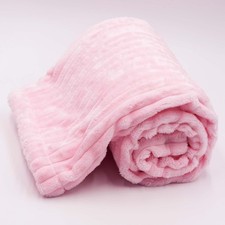 Pink Jacquard Flannel Soft Baby Blanket Newborn Toddler Stroller 40x30 Inch