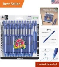 Smooth-Flowing Blue Ink Z-Grip Ballpoint Pens – 1.0mm Medium Point, 24-Piece Set