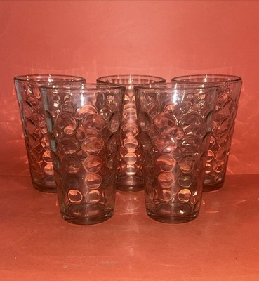 5 Pasabahce Mirage Dot Optic Circle 16oz Drinking Glasses (LN)