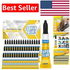 Precision Tip Super Glue 48-Pack – Crystal Clear, Versatile Adhesive for DIY