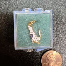 VTG Mrs. Jaycee JC enamel bird charm, 3/4" gold-tone, rare Jaycees