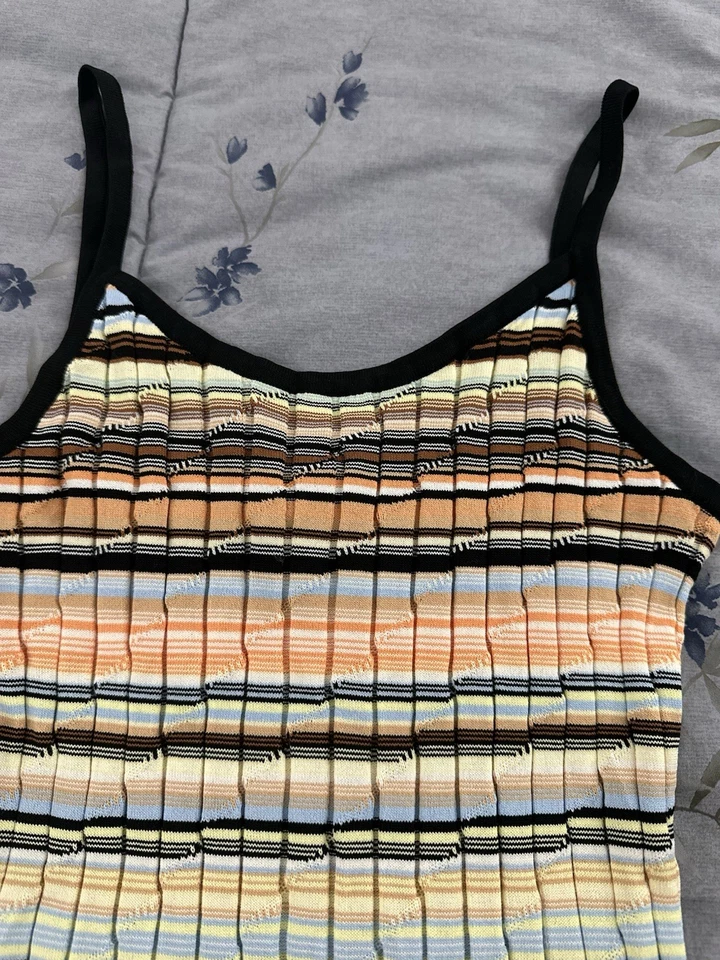 NOVO Vestido Longo Missoni com Alça de Espaguete Maxi Longo. Multicolor. Tamanho Grande com etiqueta - Imagem 3 de 4