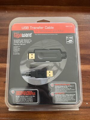 NEW ~ GIGAWARE USB TRANSFER CABLE FOR WINDOWS & MAC ~ 2601713