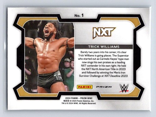2024 Prizm WWE #1 Trick Williams -Silver Prizm-NXT - Picture 2 of 2