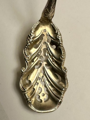 Baird North & Co Sterling Silver Art Nouveau Flowers Pierced Olive Spoon 1903 - Picture 6 of 11