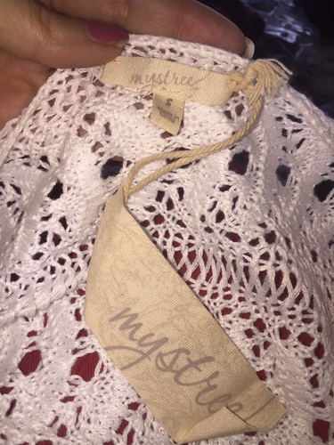 Maglione donna nuovo con etichette piccolo Mystree bianco con pizzo bellissimo boho - Foto 3 di 3