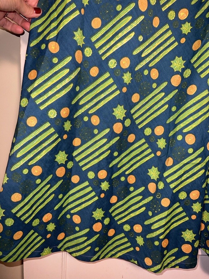 Zuri Kenya Dress Cactus Flower 3/4 Sleeve Knee Length Pockets Size 3X