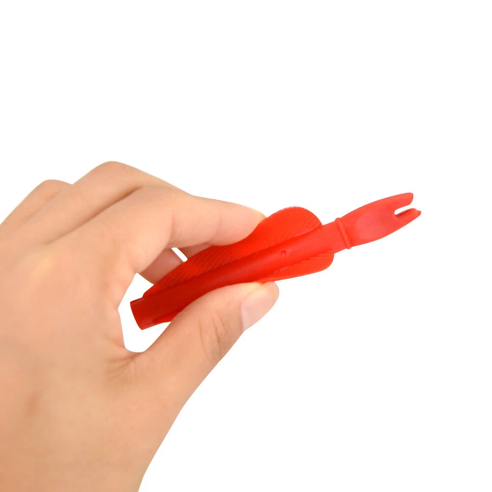 Archery Arrow Nocks 8mm Arrow Shaft Conjoined Plastic Vane Glue-on Nock Hunt DIY - Image 4 of 4