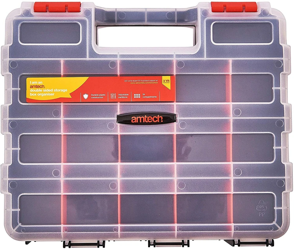 AMTECH 23 SECTION SINGLE SIDED STORAGE BOX, DURABLE APPROX SIZE 38 x 31 x 6cm - Image 2 of 2