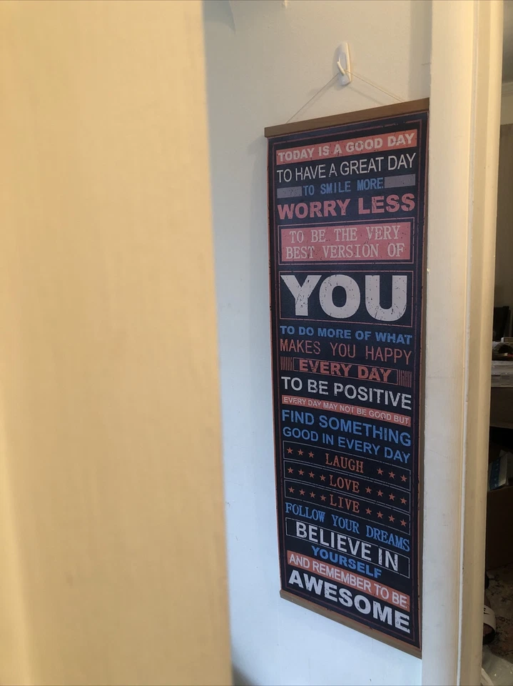 Hanger Frame Poster Motivational Inspiration Quotes Wall Art Canvas Print 14”x40 - Image 4 of 4