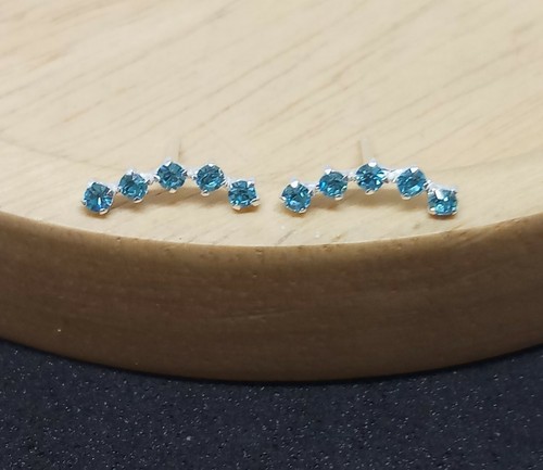 Orecchini in Argento 925% helix cartilagine Lobo azzurro boreale - Picture 10 of 10