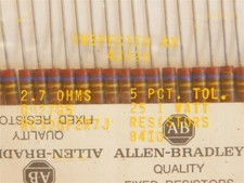 10 Allen Bradley RC32G2F2R7J 2.7 Ohm 1W 5% Carbon Comp Resistors