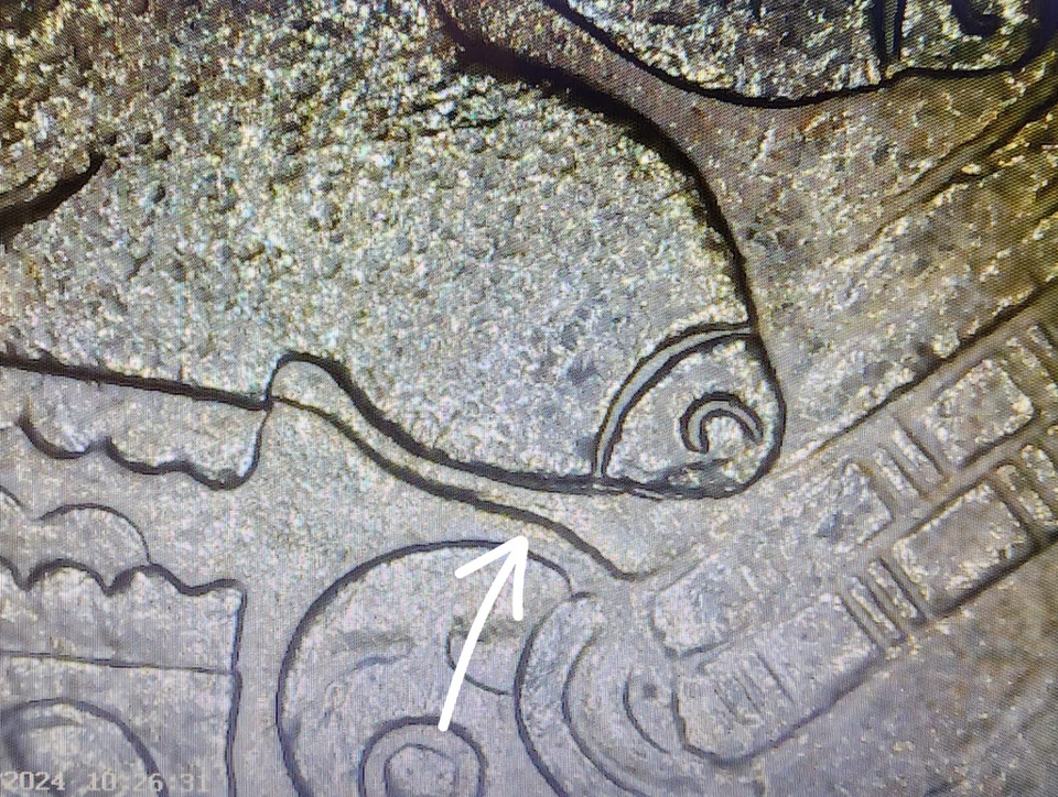 Moneda error doble 1984 $50 pesos Coyolxauhqui diosa azteca de la luna MÉXICO Foto 3 de 4