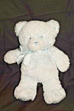 BABY GUND My First Teddy Plush Stuffed Animal 11" Blue w/Satin Bow