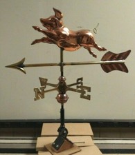 LEAPING PIG weathervane, 21" ARROW copper,Complete Cottage/medium size VANE