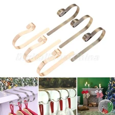 Bronze/Gold Christmas Stocking Hanger Mantle Clip Fireplace Hook Hanger 1/4/6Pcs