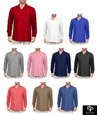 NE PEOPLE Men's Long Sleeve Cuban Guayabera Button Down Shirts S-4XL NEMT118 
