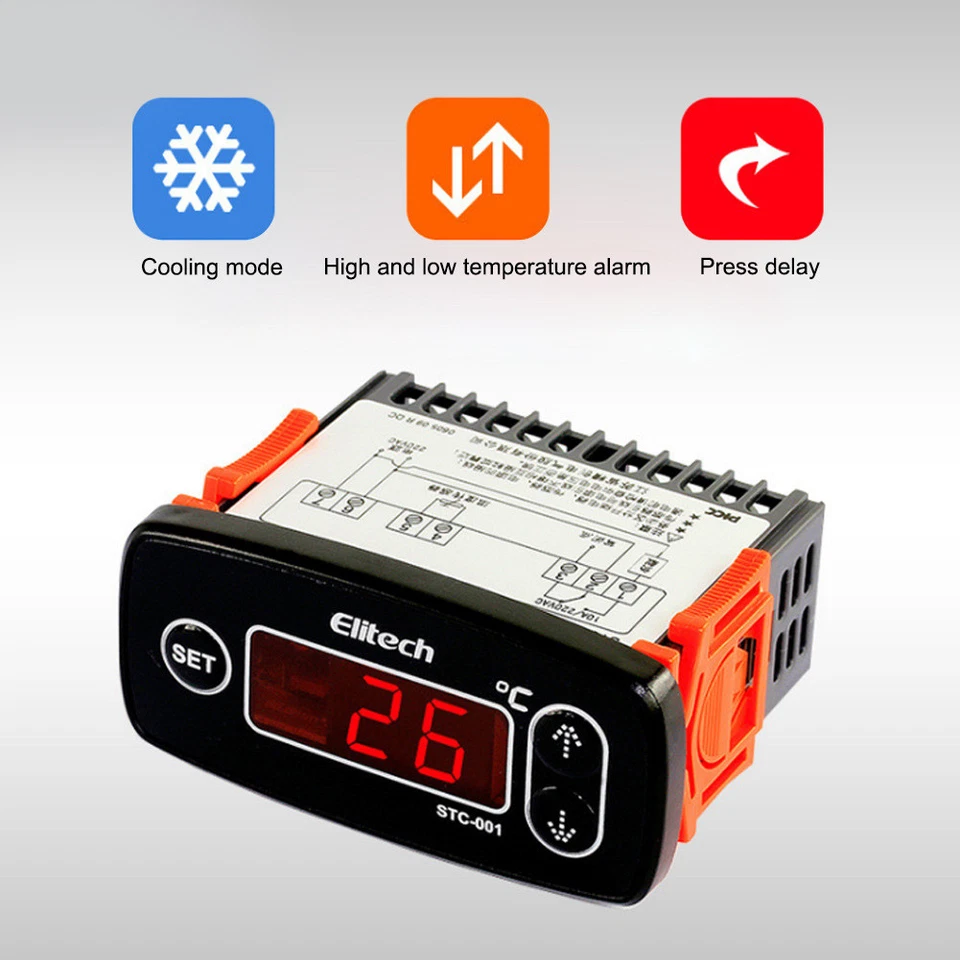 STC-001 Cooling Defrost Alarm Output Sensor Temperature Controller - Image 2 of 4