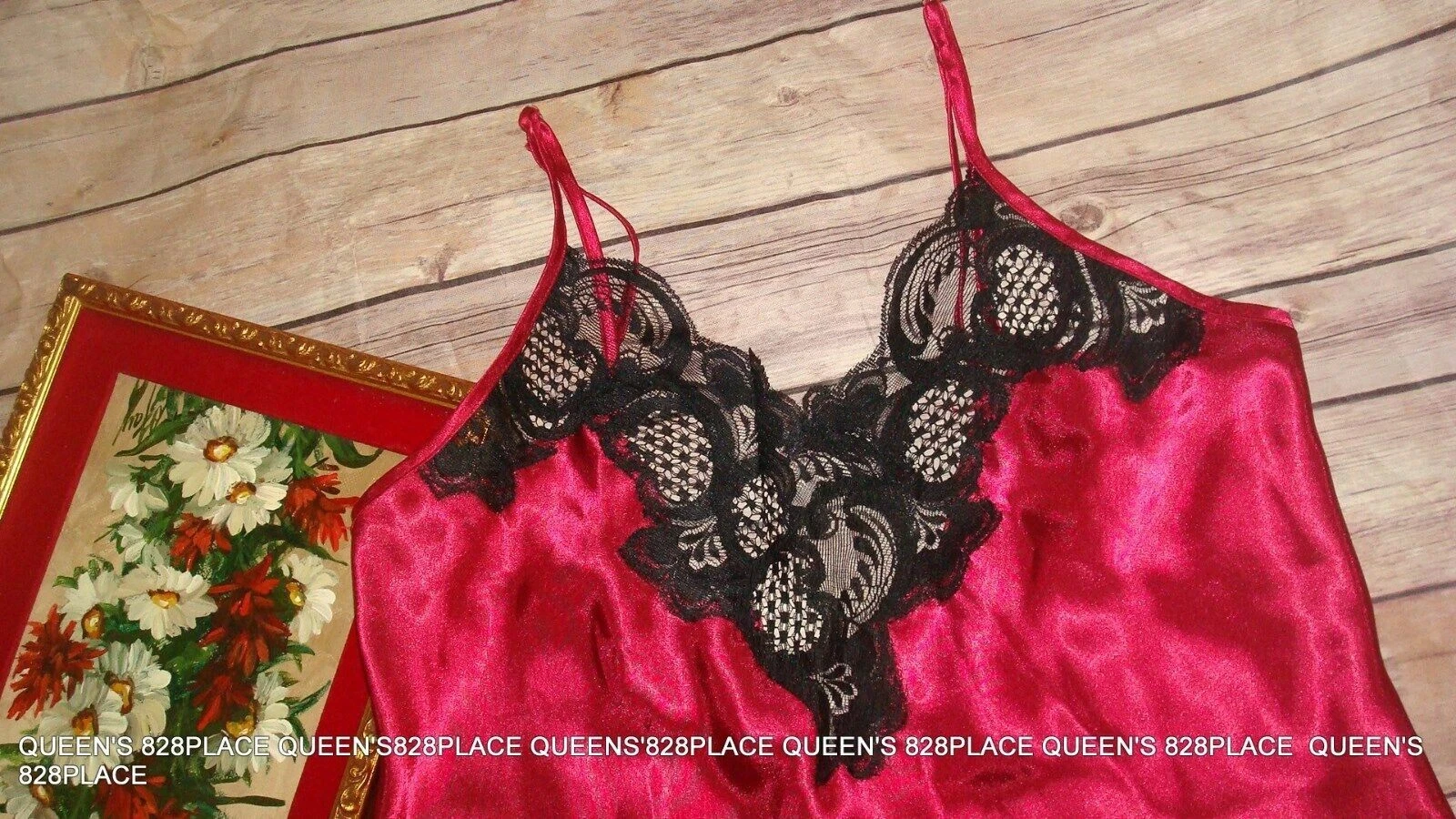 UNDERCOVER Victoria's Secret Red w Black Lace Gown Size S Small Vintage G Label EUC