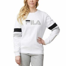 FILA Ladies' Natalie Crewneck Sweatshirt White - Size Small 1296406 1057 