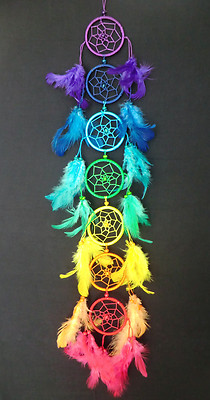 Dreamcatcher Traumfänger Regenbogen Rainbow 7 sieben Chakra Farben Yoga Chakren