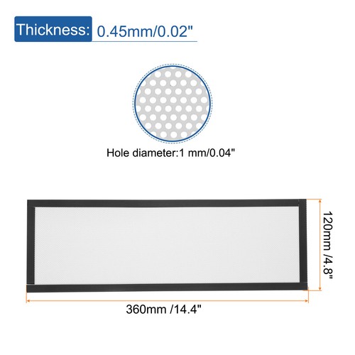 3PCS PC Filtre à Poussière, 360x120mm PVC Boîtier Ordinateur Maille Anti-Poussière, Blanc - Photo 2/5