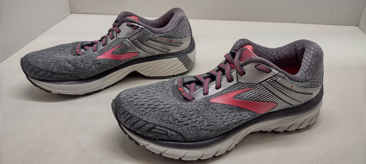 Brooks Adrenaline GTS 18 Running Shoes Gray Pink Women s Size 7.5