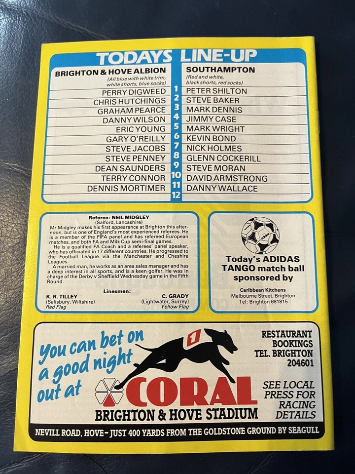 Brighton & HA v Southampton - FA Cup QF - 8/3/1986 - Football Programme - Image 2 of 2