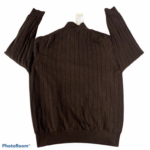 FAIRWAY & GREENE maglione golf lana merino italiano maglione a vento 1/4 zip XL - Foto 2 di 9