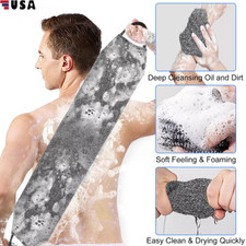 Bath Towel Shower Back Scrubber Skin Exfoliating Body Brush Washing Cloth Strip