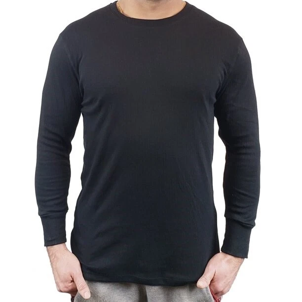 Men BIG TALL Fleeced Lined Base Layer Activewear Thermal Top Long Sleeve