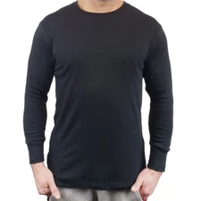 Men BIG & TALL Fleeced Lined Base Layer Activewear Thermal Top Long Sleeve