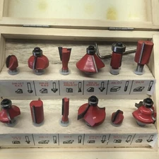 12pcs Router Bits Set Carbide Tipped, Wooden Carry Case 270401 Tools
