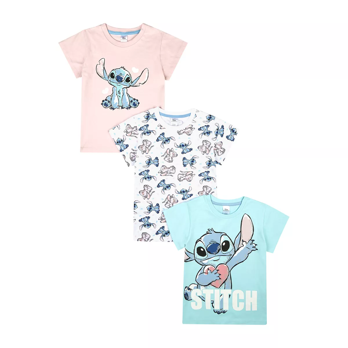 Lilo & Stitch Girl's Angel Large Portrait T-Shirt Pink