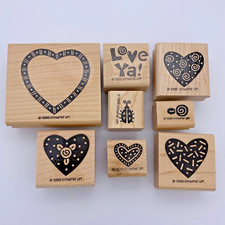 Stampin' Up Love Ya Heart Theme Retired Mounted Stamp Set