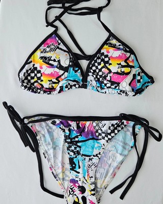 Choice By Bluewave Abstract Geometric Print String Bikini. Sz L NWT