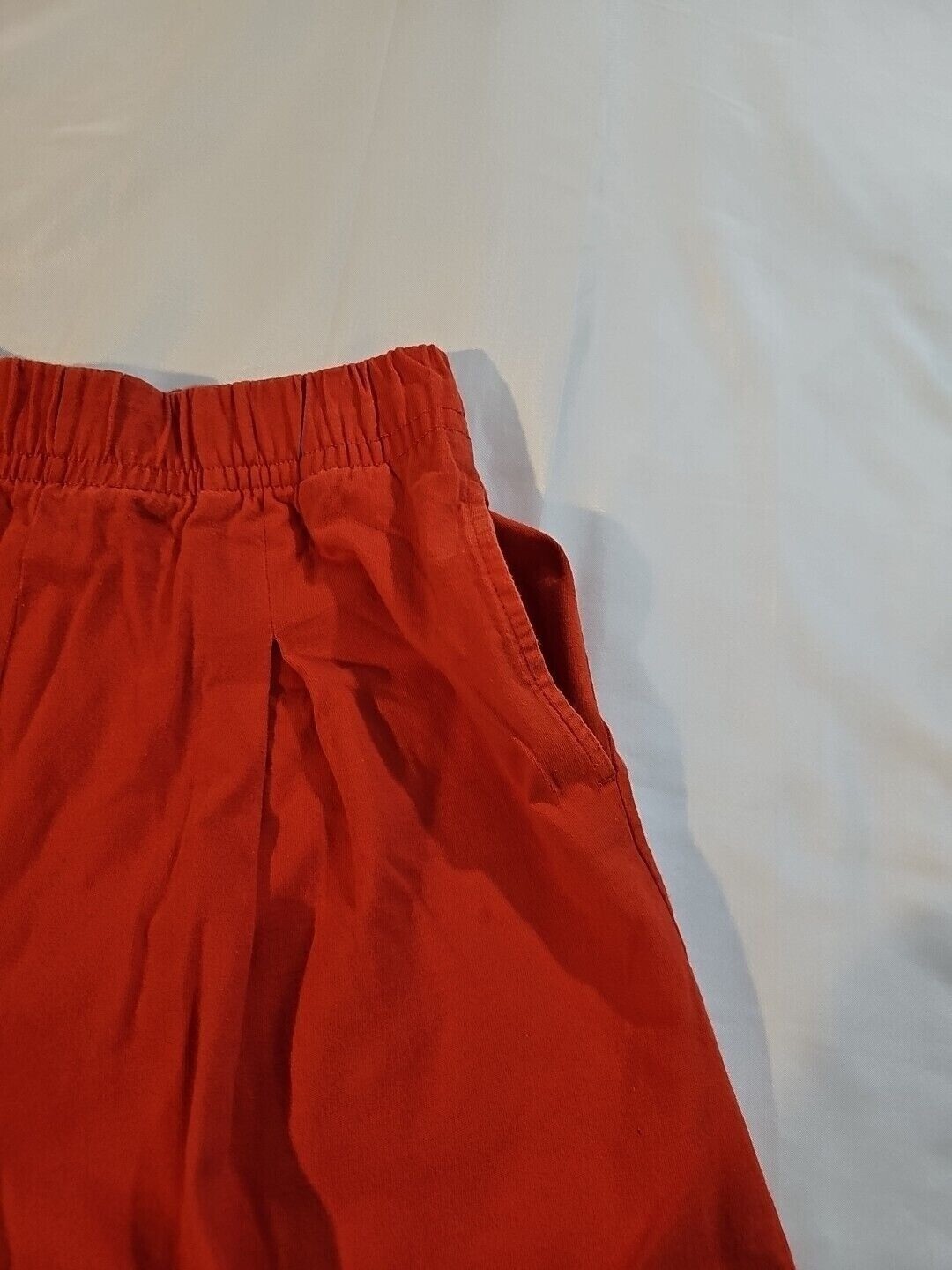 Vintage Nike High Waist Pleated Cotton Shorts Pull-on Red / Orange Large thumbnail 3