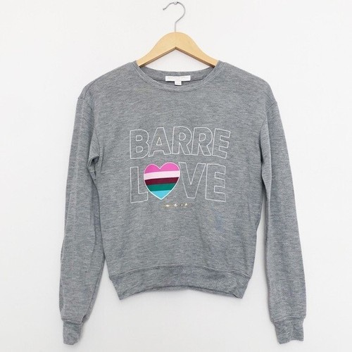 Spiritual Gangster Pure Barre Love Crewneck Savasana Sweatshirt Women’s XS Grey - Picture 3 of 9