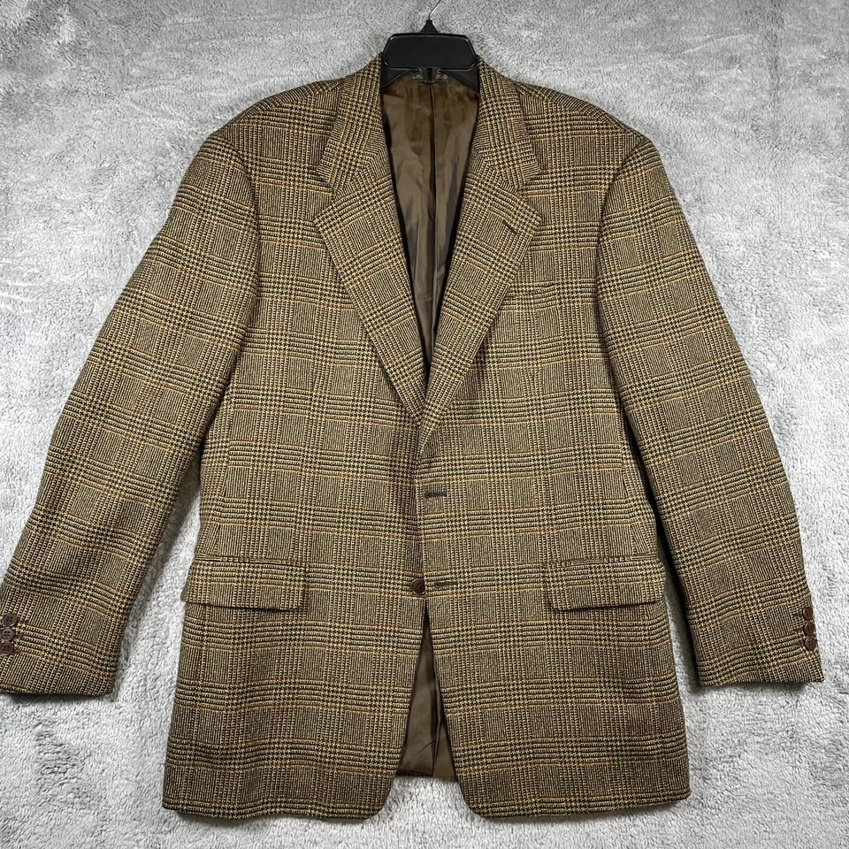 Blazer de Colección Pal Zileri Para Hombres US42 Marrón a Cuadros Lana Cachemira Hecho en Italia Traje Chaqueta Foto 3 de 4