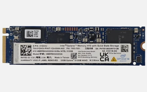 Intel Optane HBRPEKNX0202A SSD NVMe Memory H10 M.2 2280 with 512GB +32GB NAND