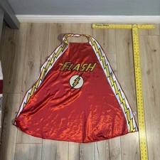 Six Flags The Flash Superhero Costume Cape Cloak One Size Red White Yellow