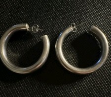 Mexico Signed 925 Sterling Silver Round Hoop ...