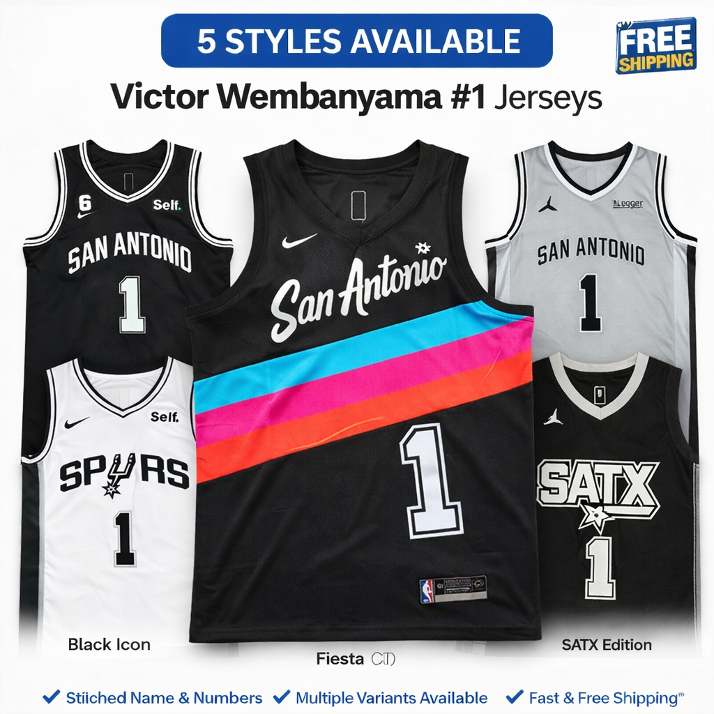 San Antonio Spurs Victor Wembanyama Wemby #1 Basketball For Adults