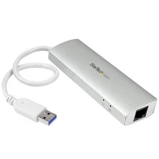 Startech 3 Port Portable Usb 3.0 Hub Plus Gigabit Ethernet - Aluminum Usb Hub