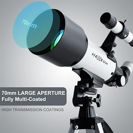 Hexeum Telescope for Kids & Adults 70mm Aperture 500mm AZ Mount AZ50070 - White - Picture 4 of 4