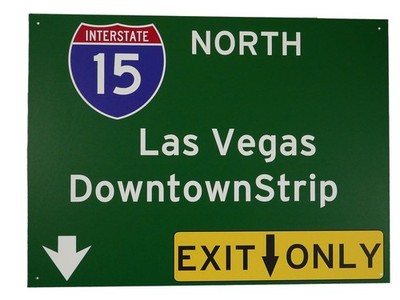 Straßenschild  ''Las Vegas '' Strip Casino Welcome Blechschild Interstate 43x58cm