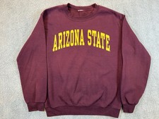 Arizona State University Crewneck Sweatshirt Size S Maroon Yellow