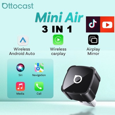 2026 Mini Carplay Adapter 3IN1 Wireless Carplay & Android Auto & Airplay Mirror
